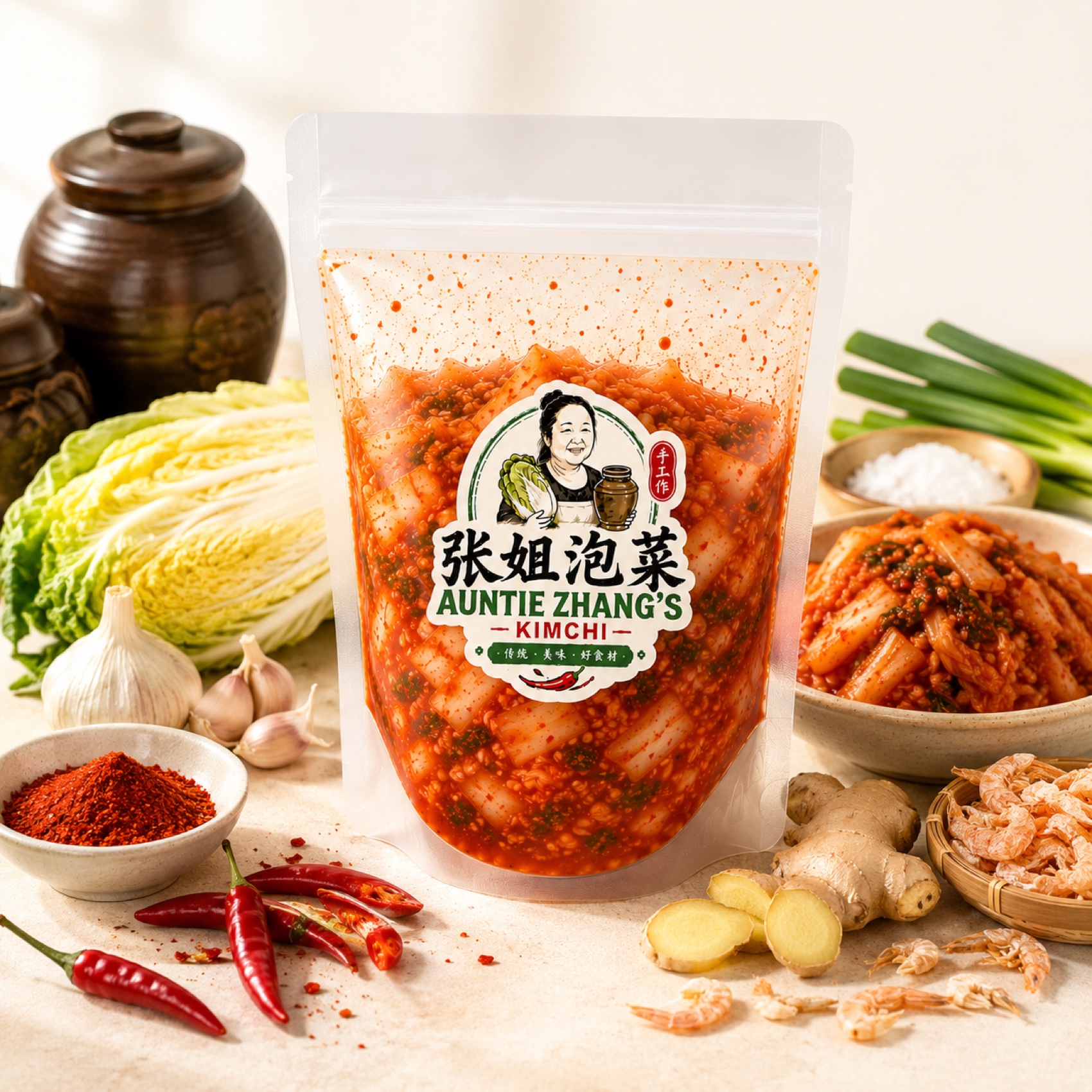 Auntie Zhang Kimchi product photography